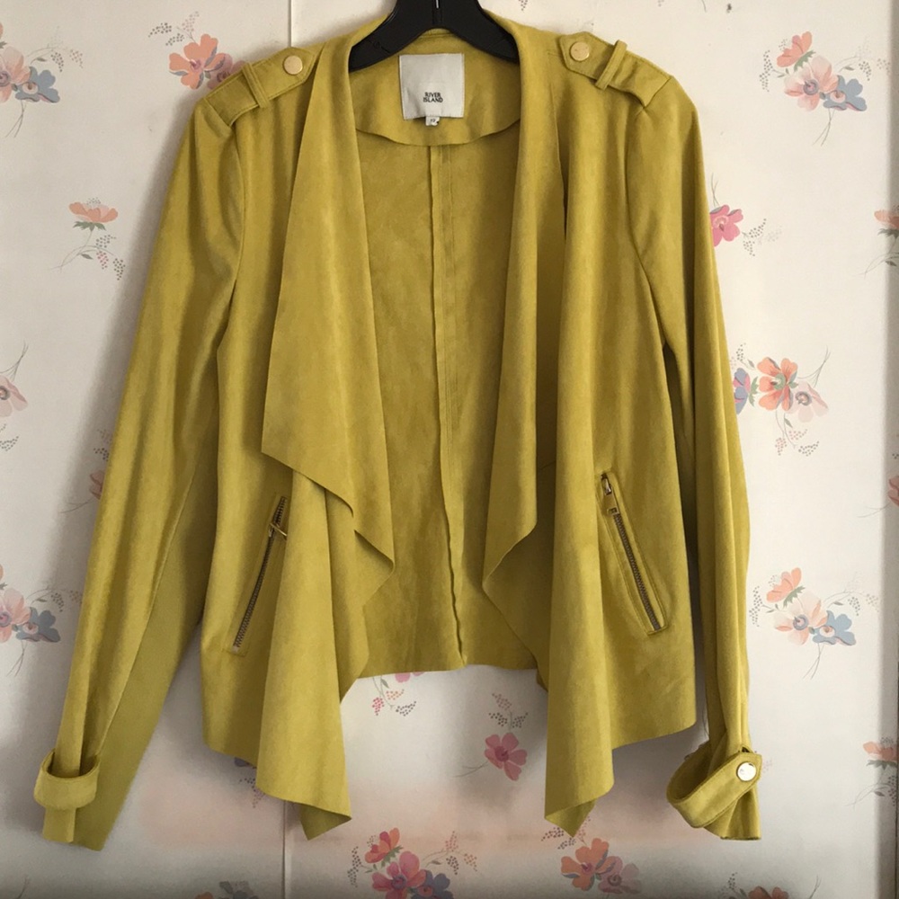 River Island faux suede cardigan jacket Sz 12